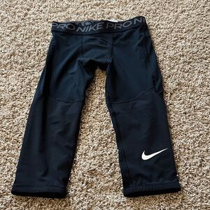 Nike Kids Black Leggings with White Logo